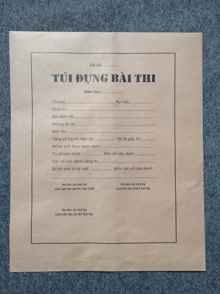 Túi đựng bài thi (50 cái) kt 31*42.5