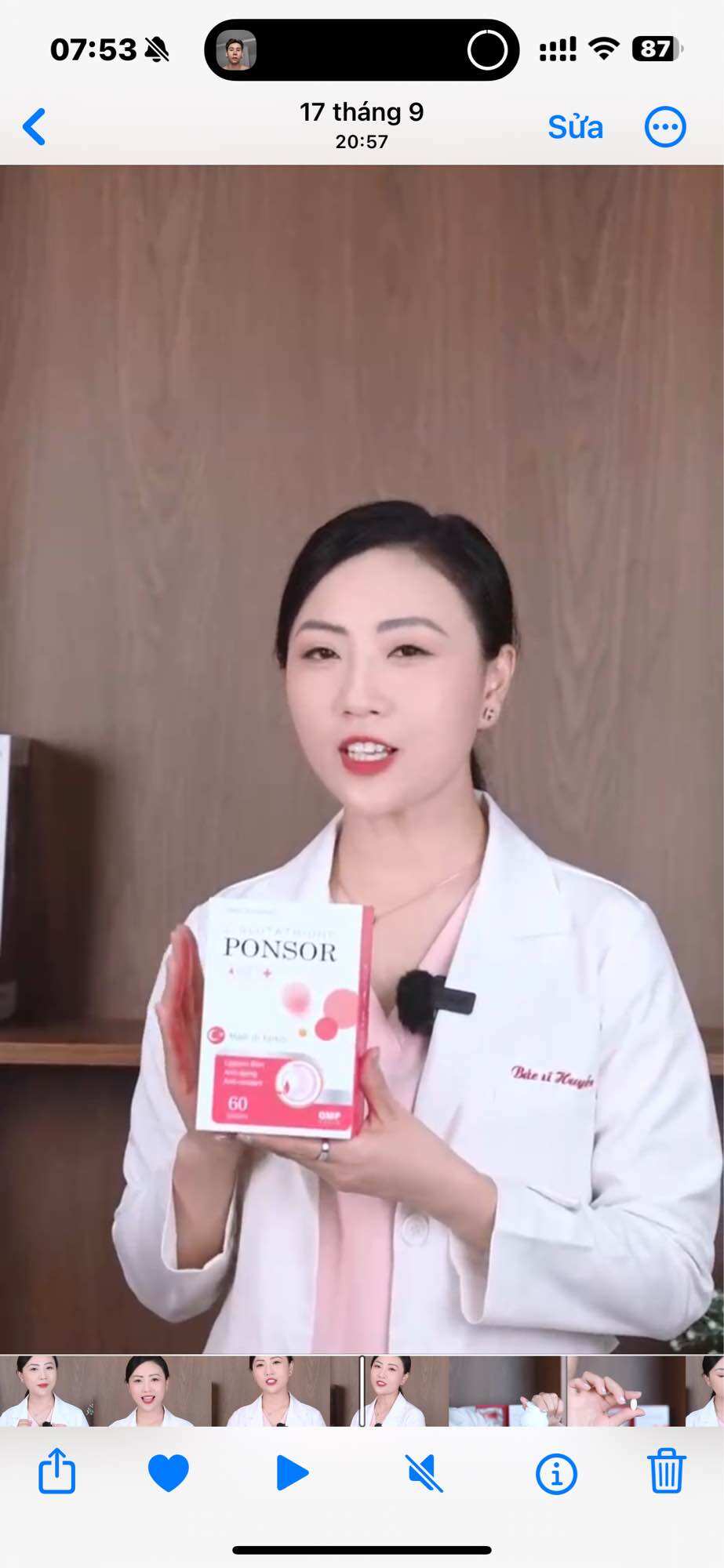 Liệu trình 3 hộp viên ngậm trắng da PONSOR