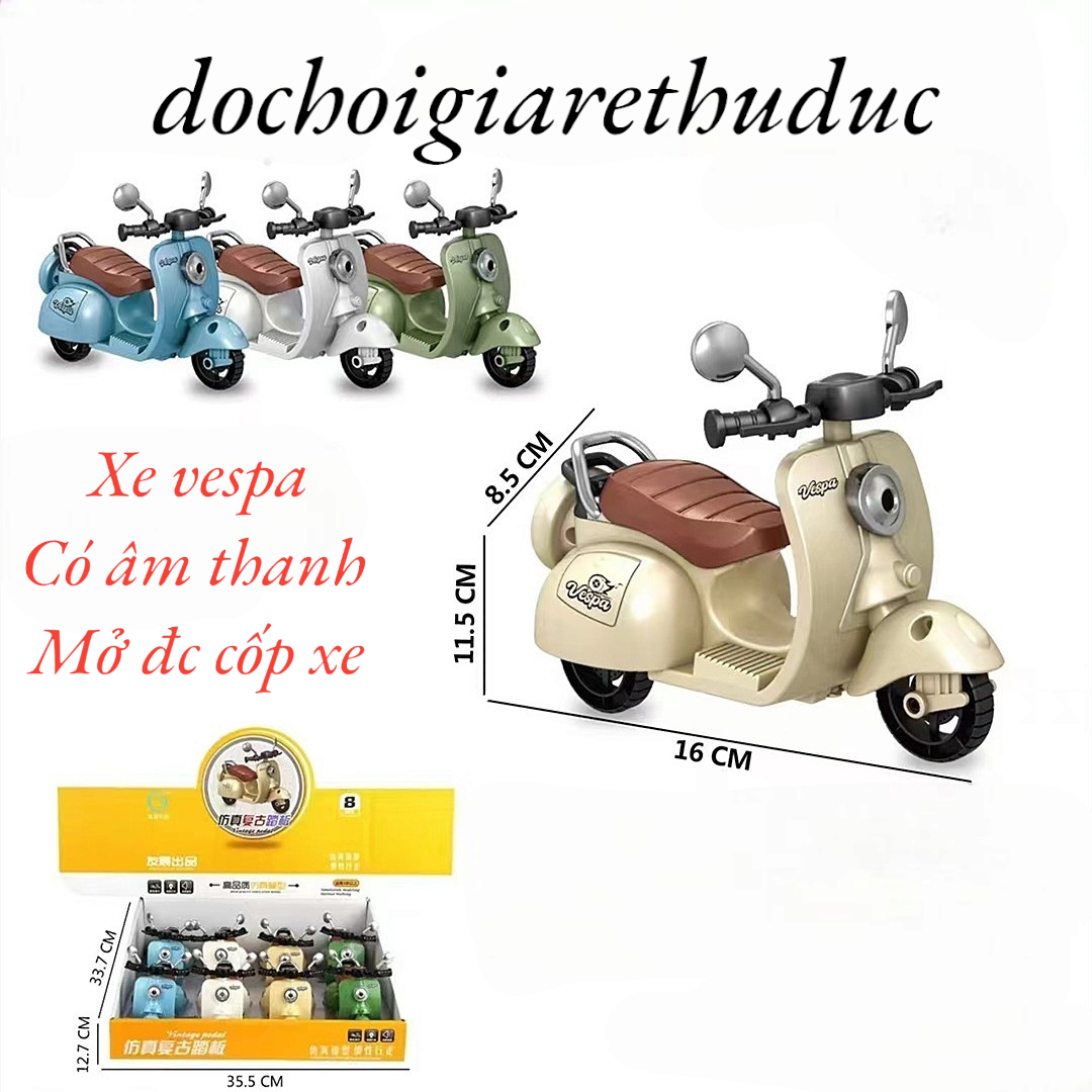 Mô hình đồ chơi xe vespa âm thanh đèn tỉ lệ 1:12