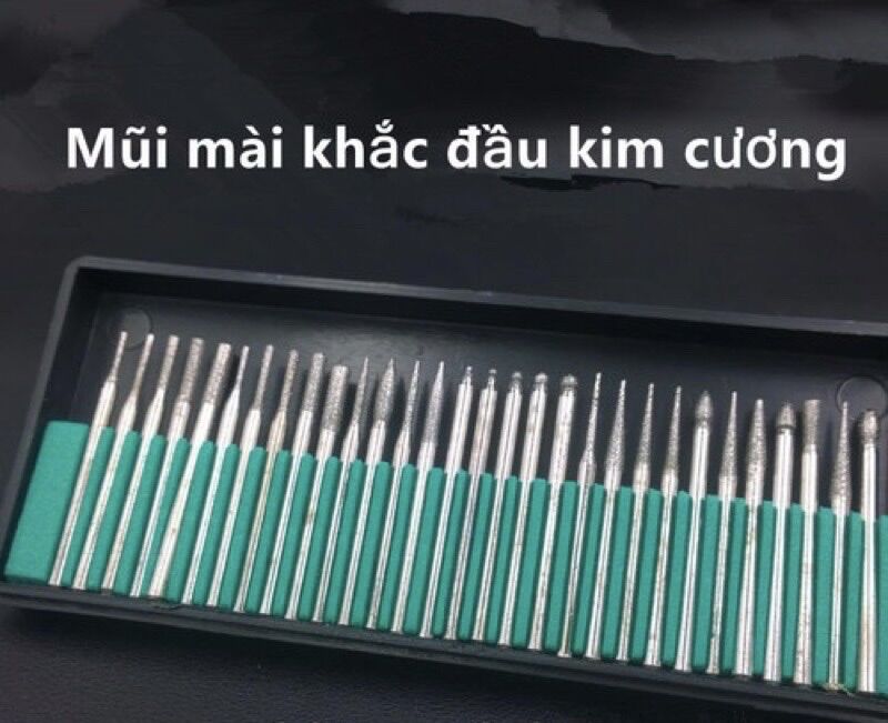 Bộ 30 mũi mài khắc dùng cho máy khoan mài mini