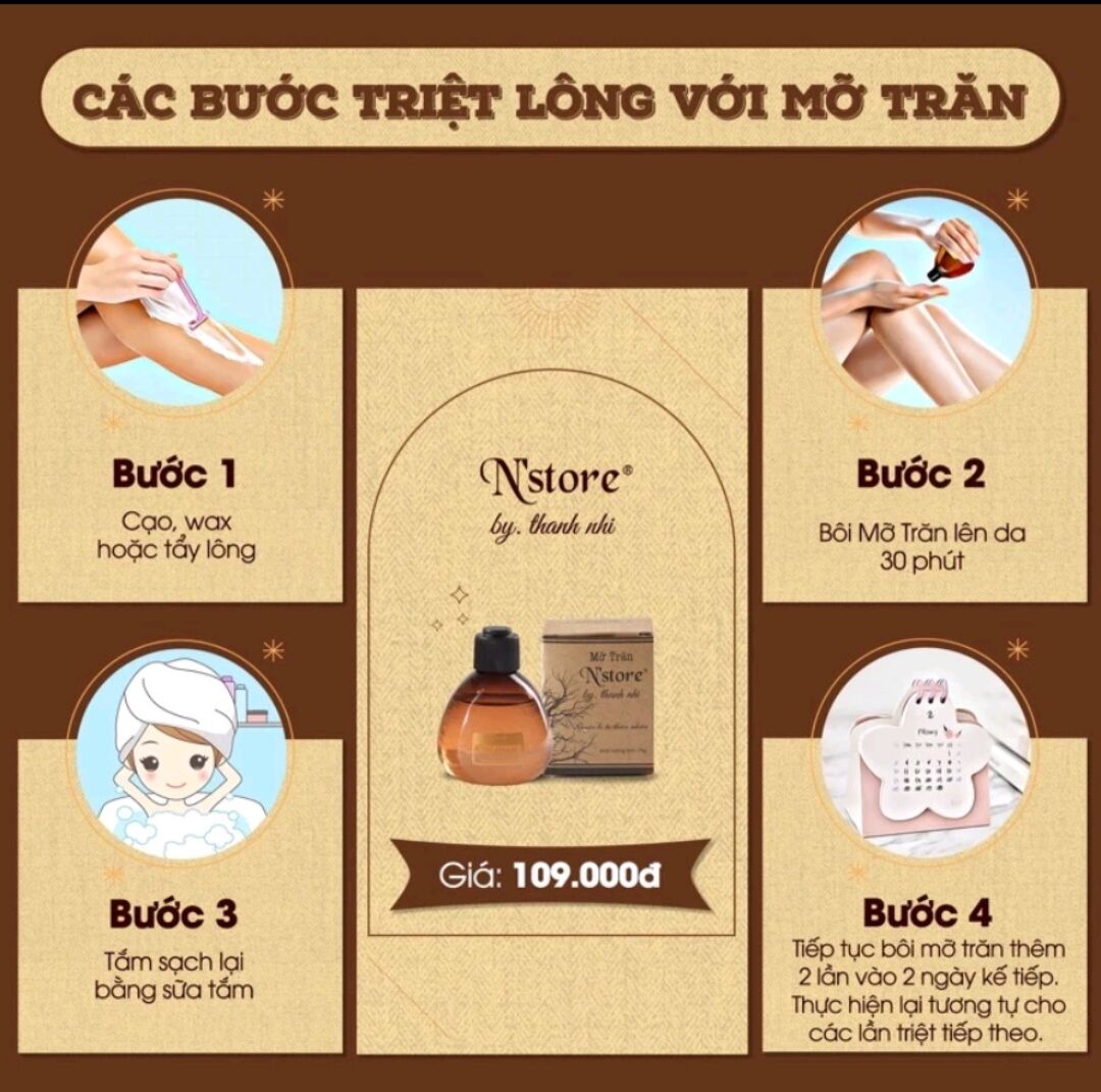 Mỡ trăn nguyên chất N'store, triệt lông, mờ rạn da