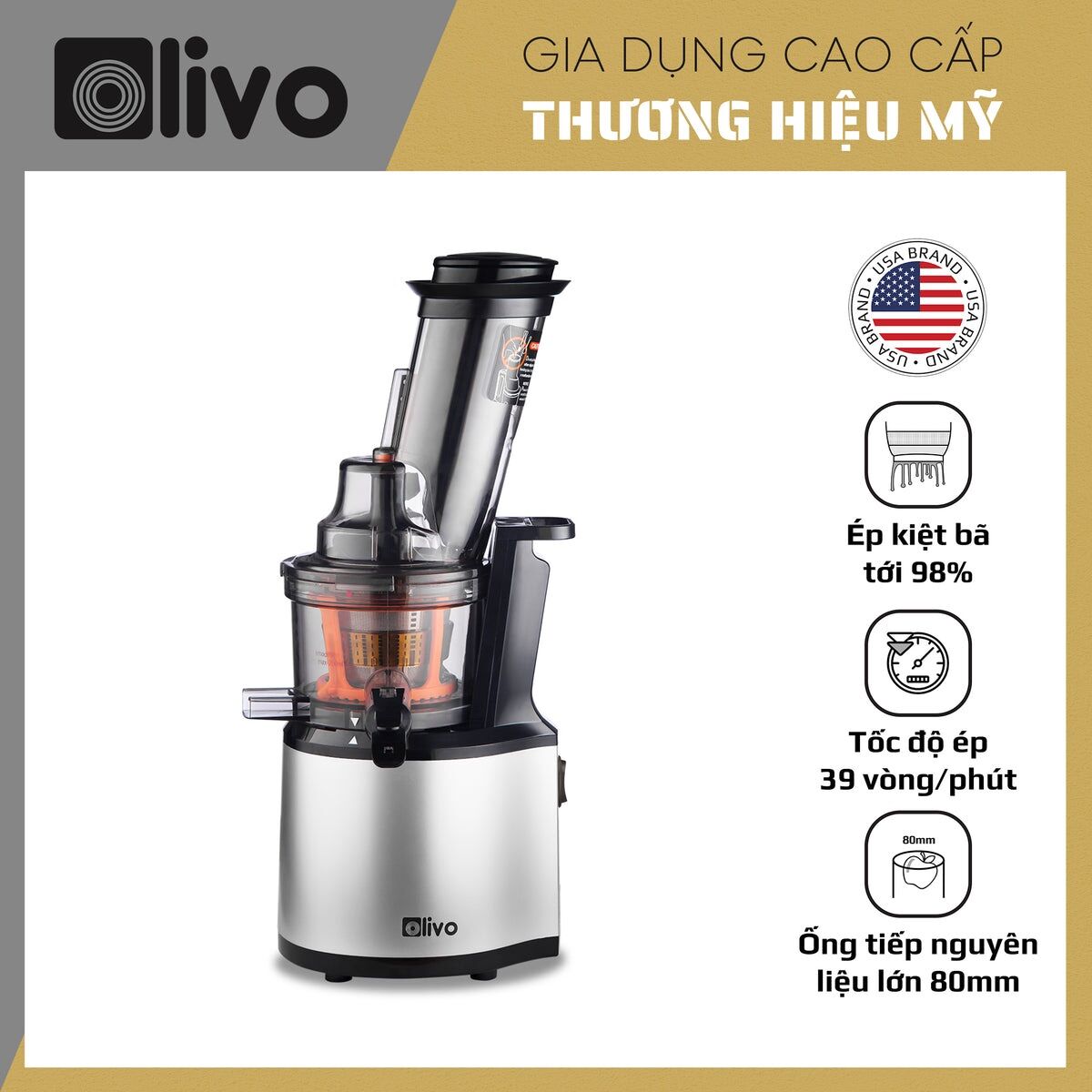 Máy ép chậm olivo sj200 thương hiệu mỹ 🇺🇸 - bảo hành chính hãng 24 tháng