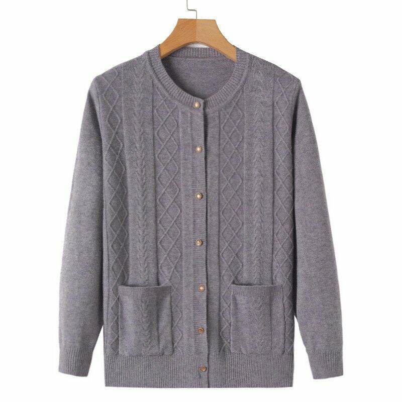 Áo Len Cardigan Cài Cúc Trung Niên