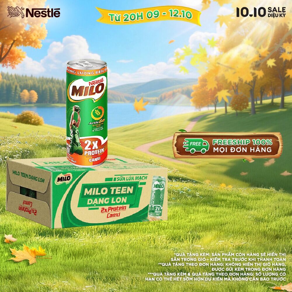 [FREESHIP TOÀN QUỐC] Sữa Lúa Mạch Nestlé® MILO® Lon Thùng 24 lon x 240 ml (4x6x240ml)