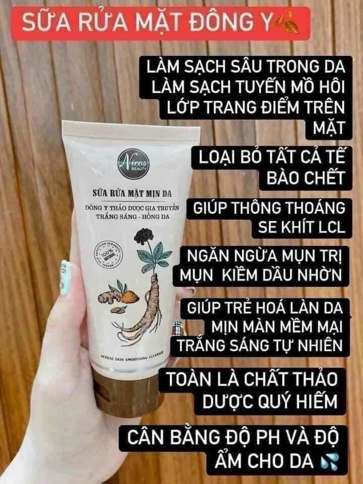 [MUA 1 TẶNG 1] Sữa Rửa Mặt Đông Y Nicos Chính Hãng
