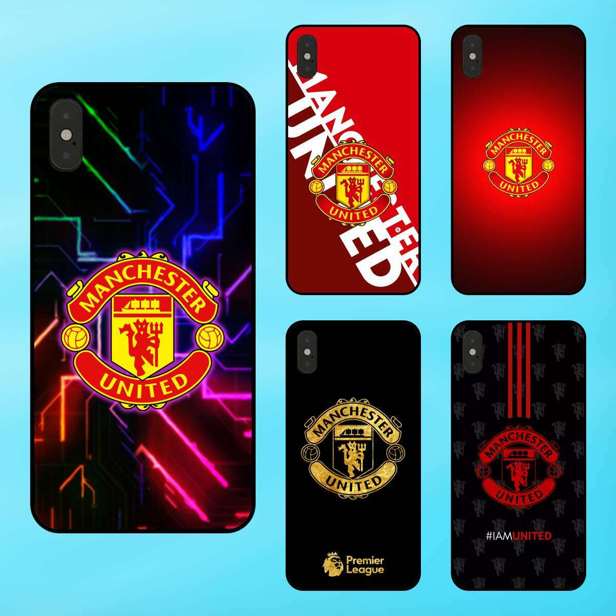 Ốp lưng điện thoại iPhone Xs Max viền đen CLB Bóng Đá MU