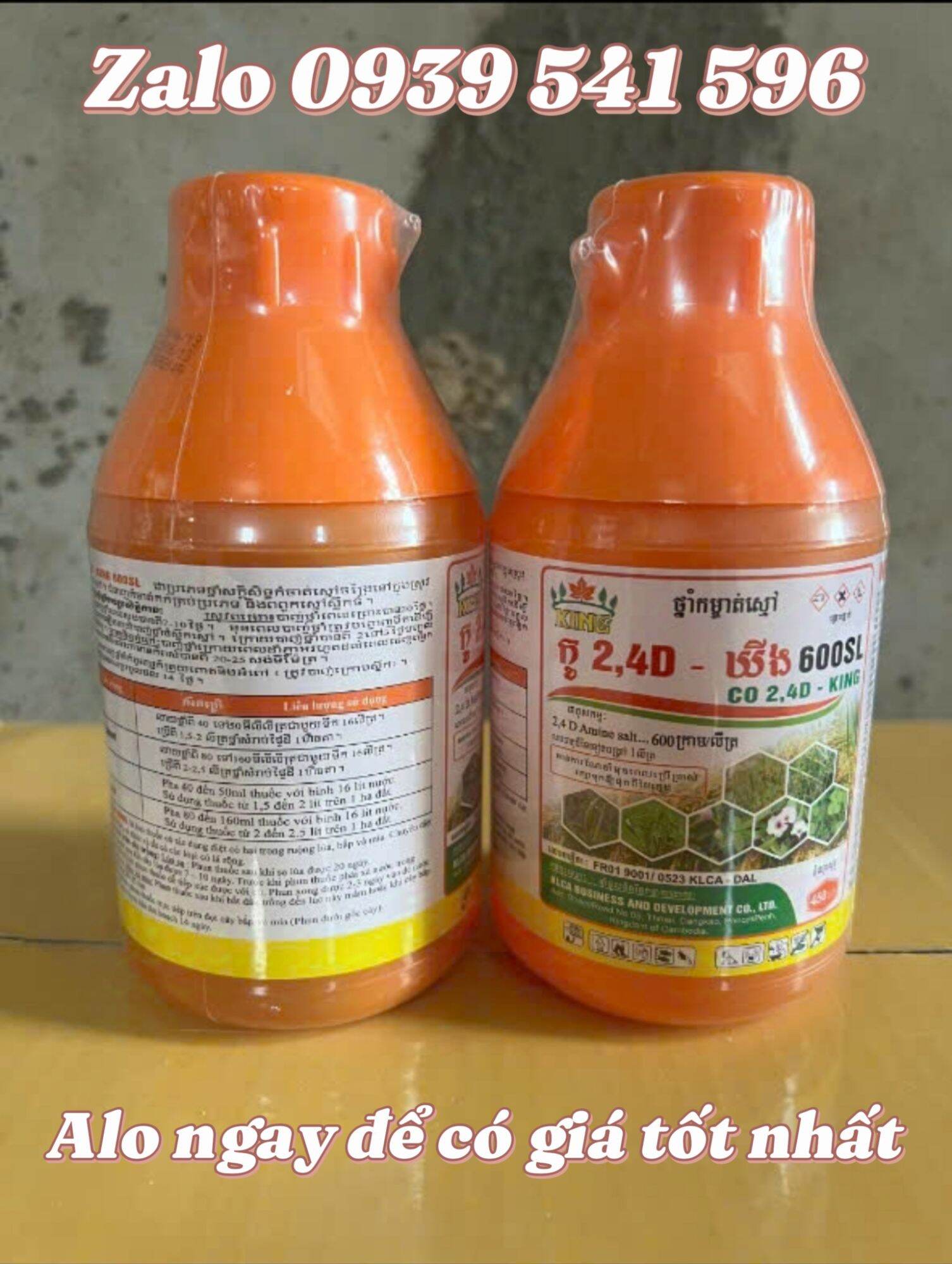 Thuốc trừ cỏ 2,4D , 600SL , ( 450ml), nhập cambodia