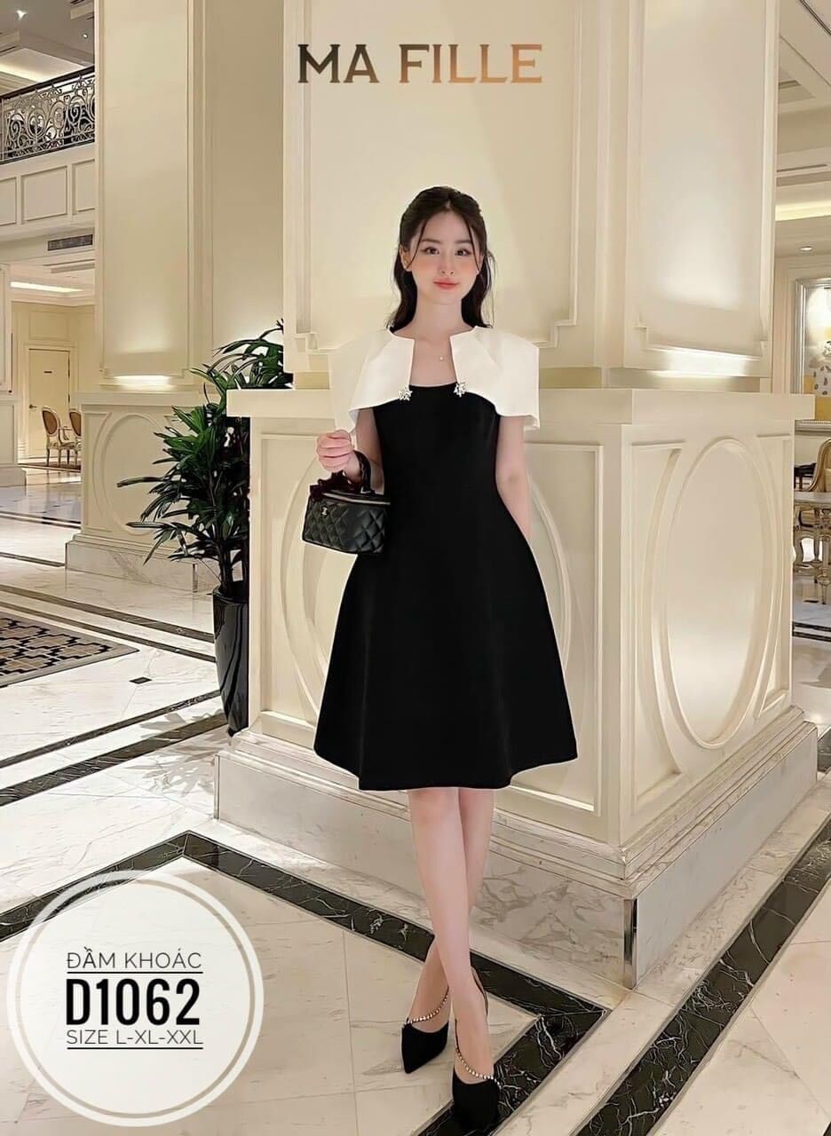 60-90kg Bigsize Đầm khoác đính đá D1062