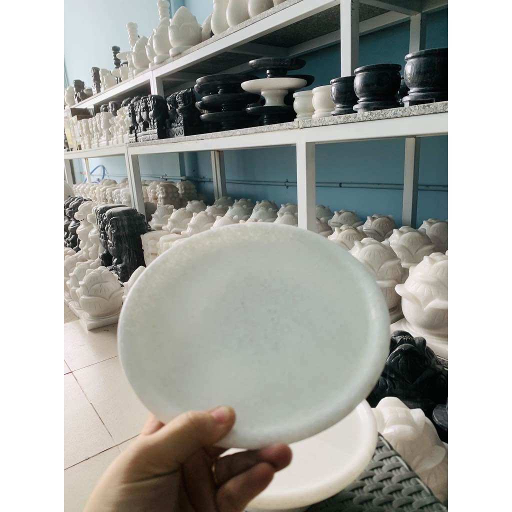 Dĩa trái cây đĩa thờ cúng đá trắng