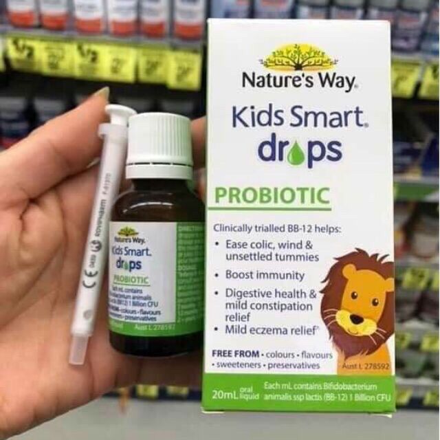 Men Vi Sinh Cho Bé Kids Smart Drops Probiotic Nature’s Way 20ml