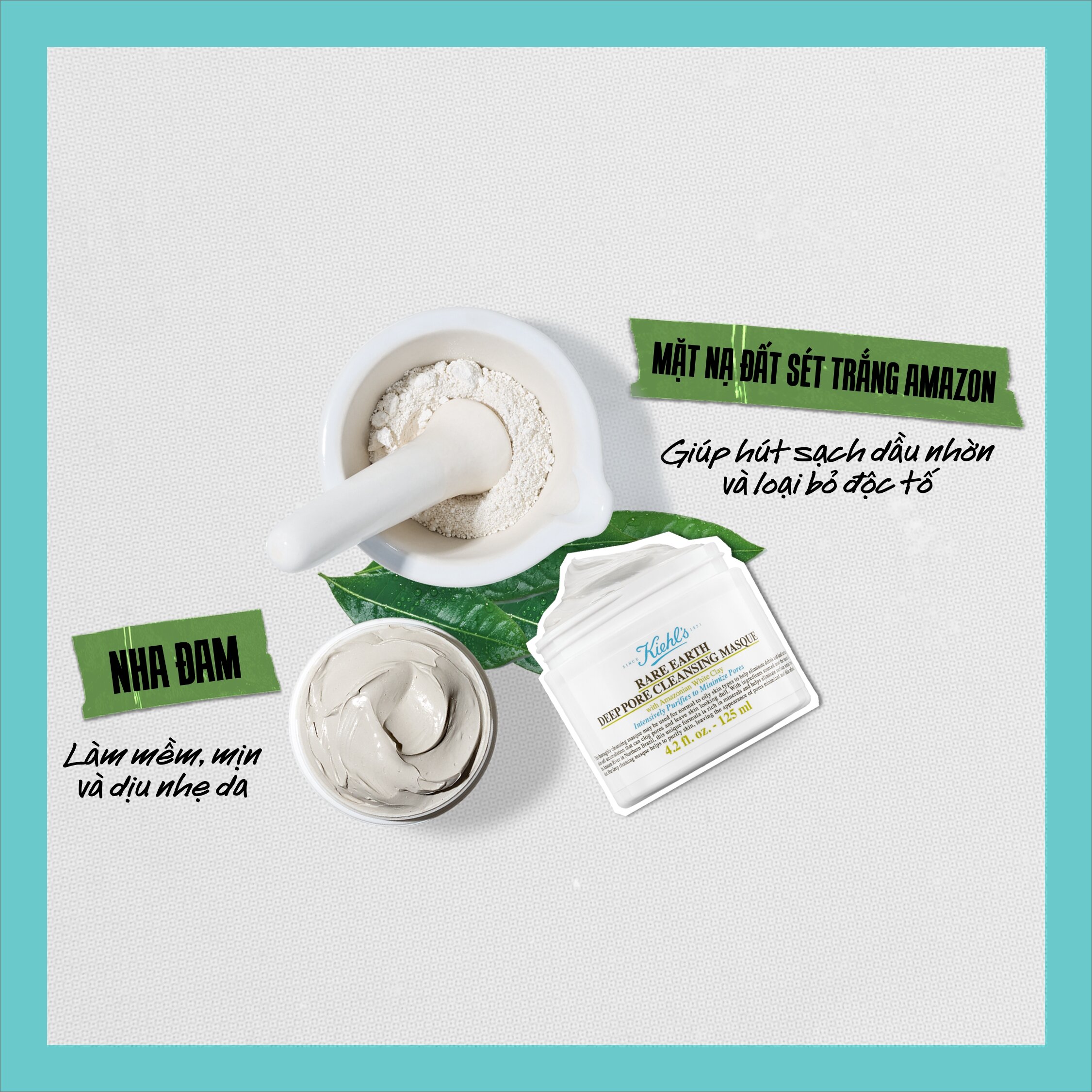 Mặt nạ đất sét Kiehl's Rare Earth Deep Pore Cleansing Masque 28ml