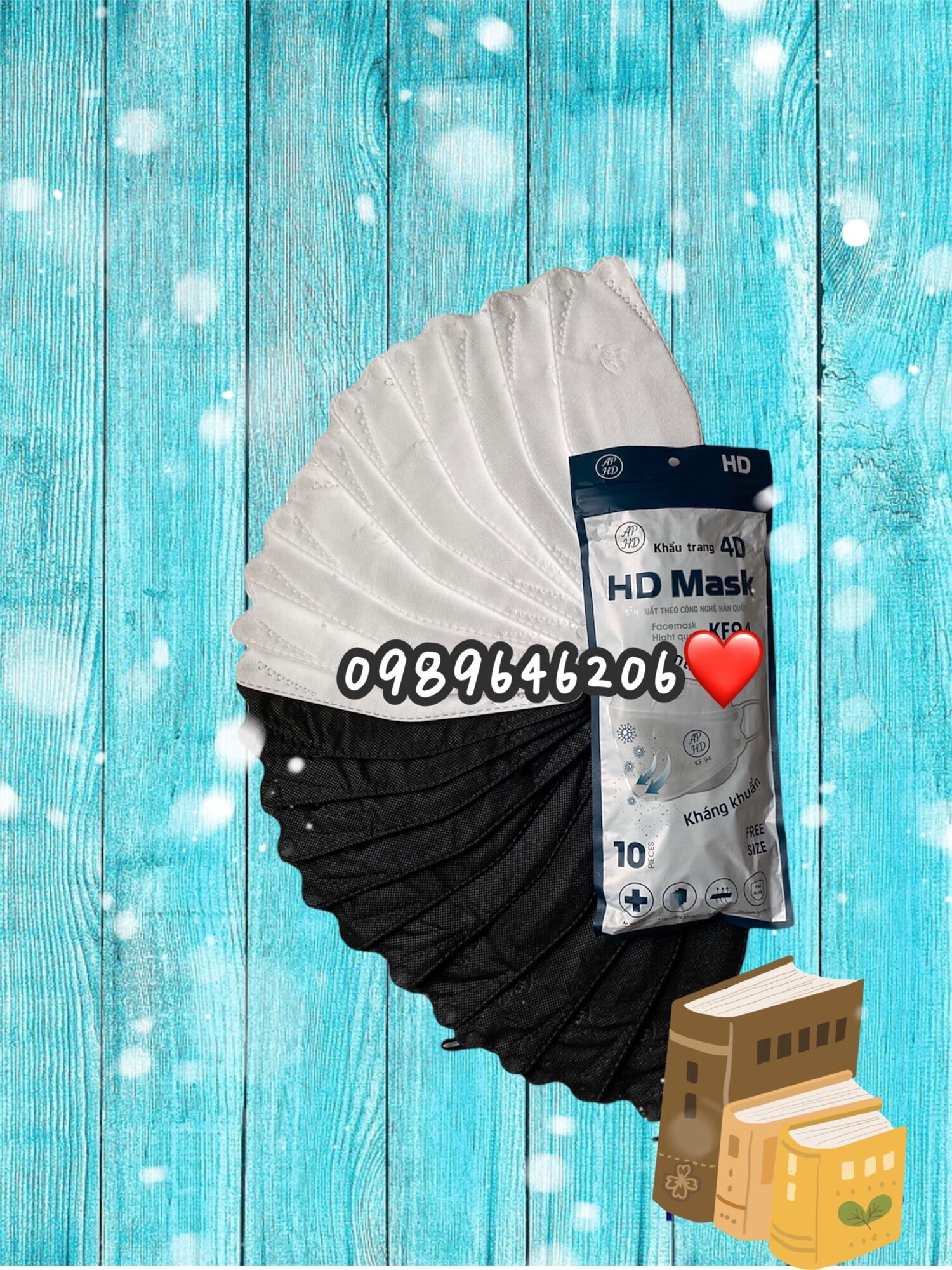 Combo 100 chiếc khẩu trang 4D An Phong Mask KF94 - Kháng khuẩn