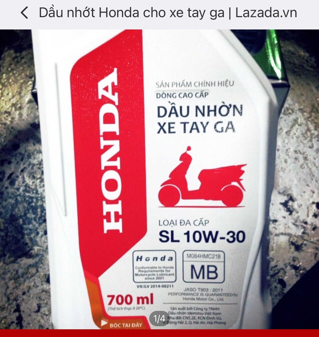 Dầu nhớt Honda cho xe tay ga