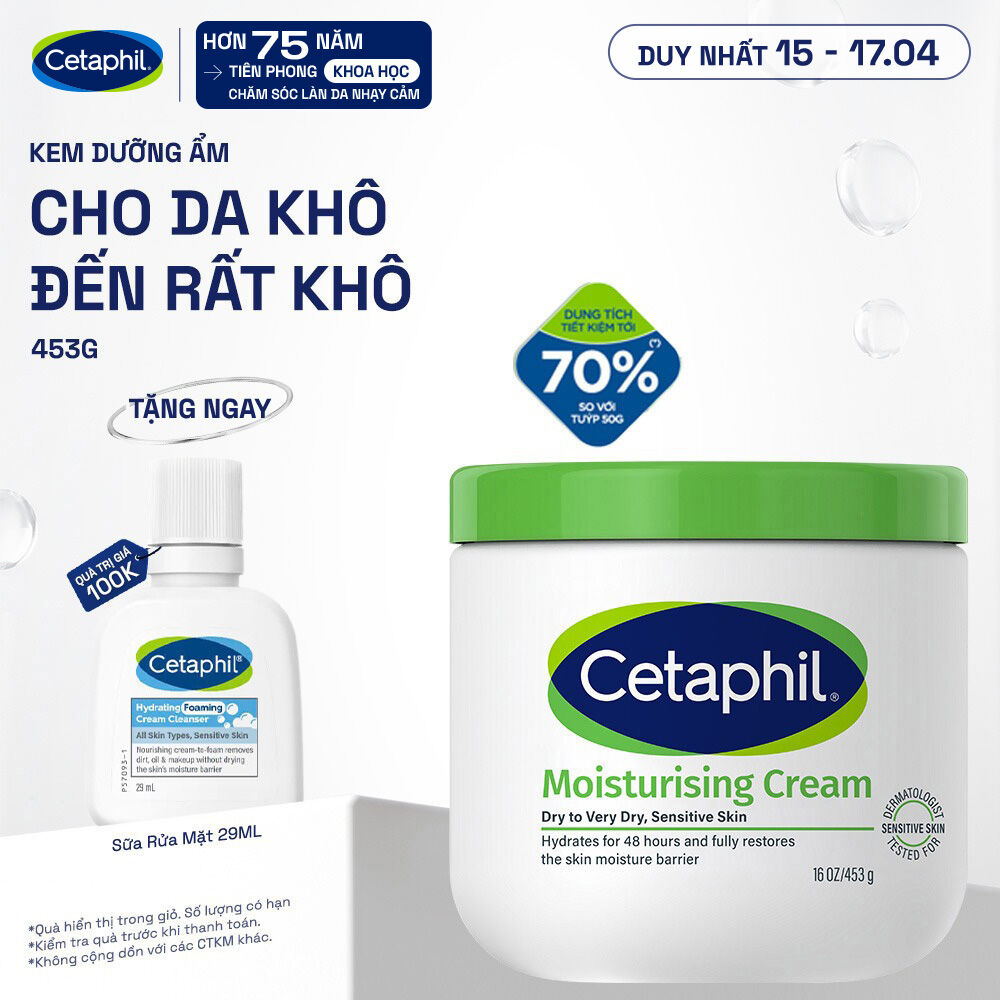 Kem dưỡng ẩm cho da nhạy cảm Cetaphil Moisturizing Cream 453g