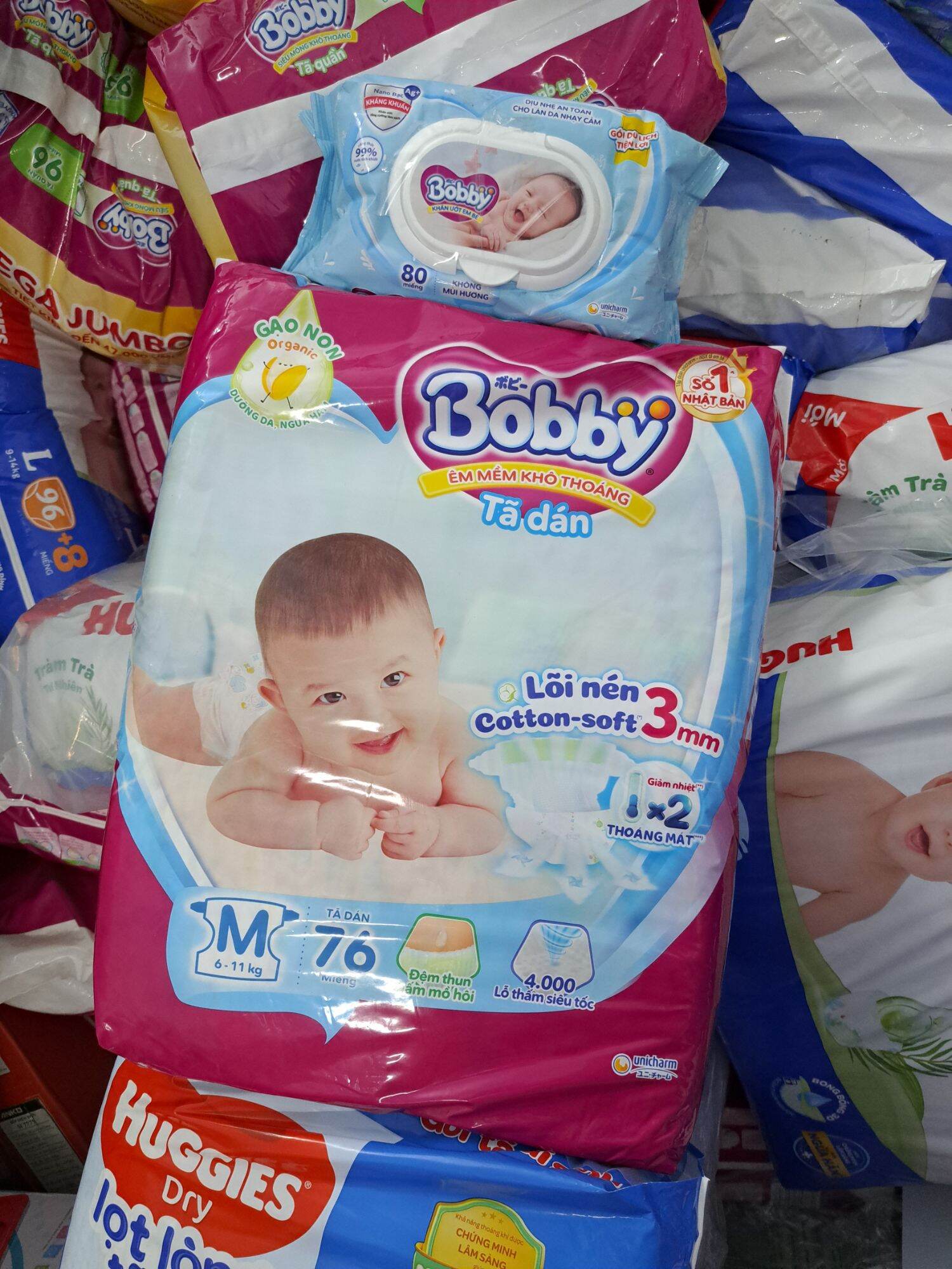 tã dán bobby cotton soft 76 miếng