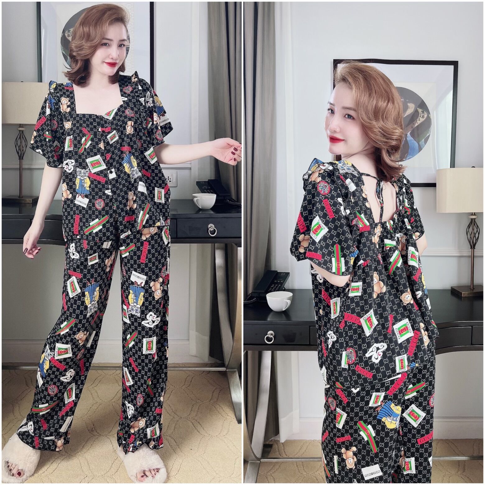 (50-110kg) Bộ Ngủ Bigsize Lụa Cao Cấp - Siêu Cute