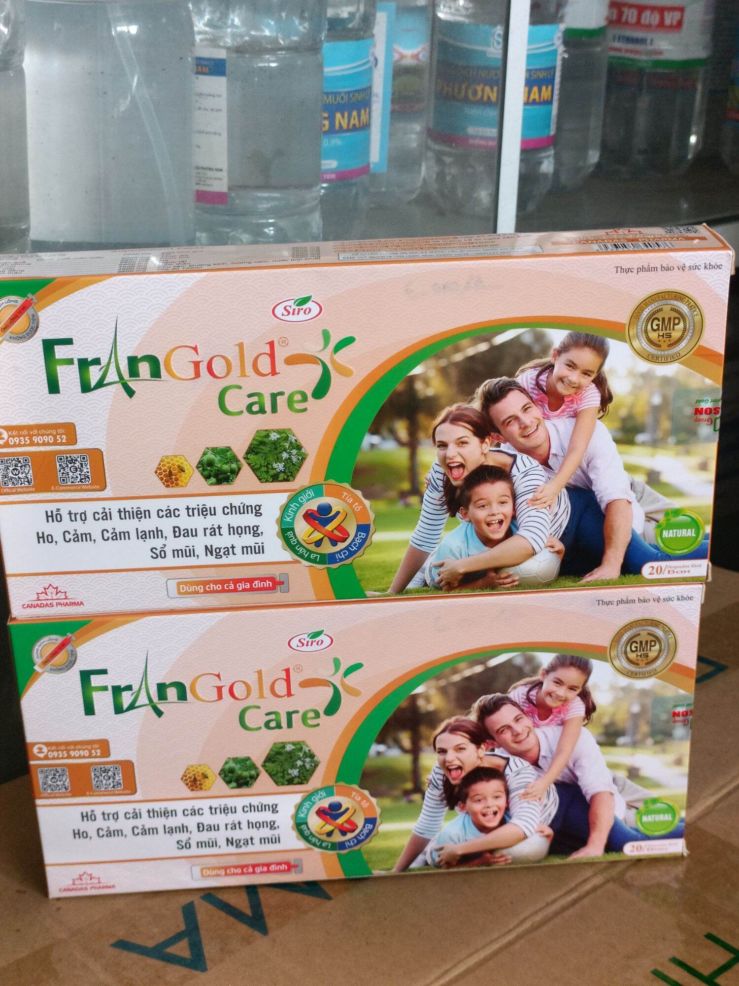 Siro Ho FranGold Care Hộp 20 Ống ho, cảm, cảm lanh, đau rát họng, sổ mũi, ngat mũi