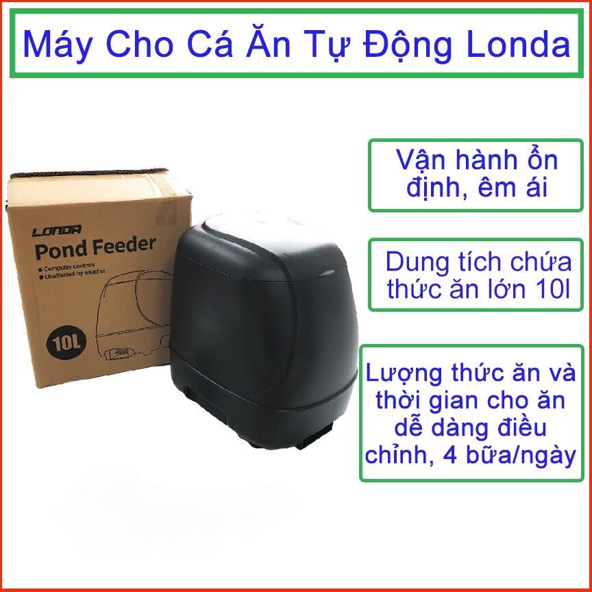 Máy cho cá koi ăn tự động Londa Pond-Feeder ( tặng kèm Pin )