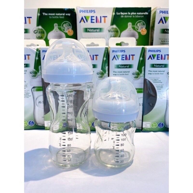 [Chính hãng] Bình sữa Philip Avent thuỷ tinh 120ml/260ml núm siêu mềm