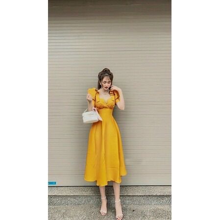 55-90kg Bigsize ĐẦM NƠ VAI (Có mút ngực)