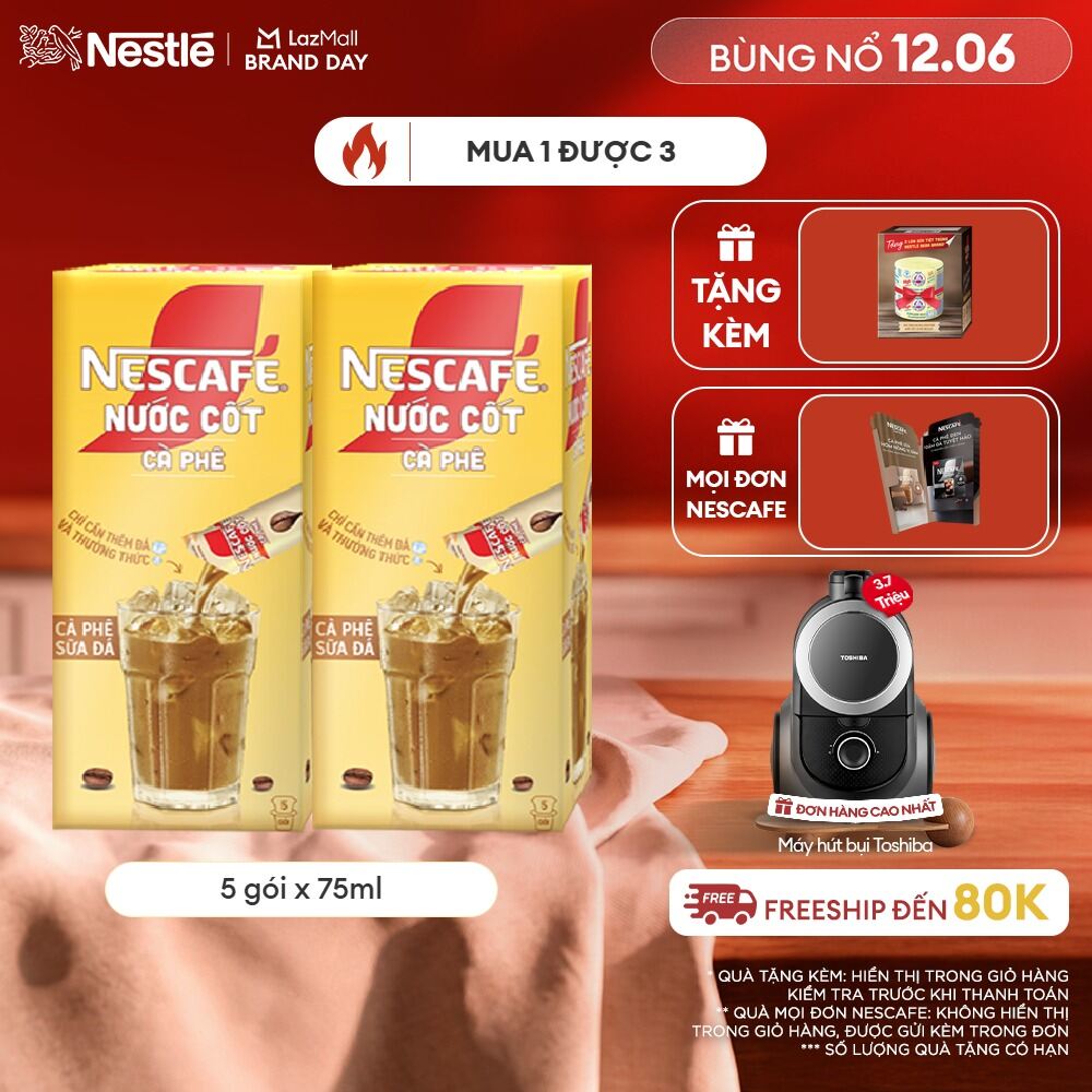 [ƯU ĐÃI THÁNG 6] Combo 2 hộp Nước Cốt Cà Phê NESCAFÉ Cà phê Sữa Đá