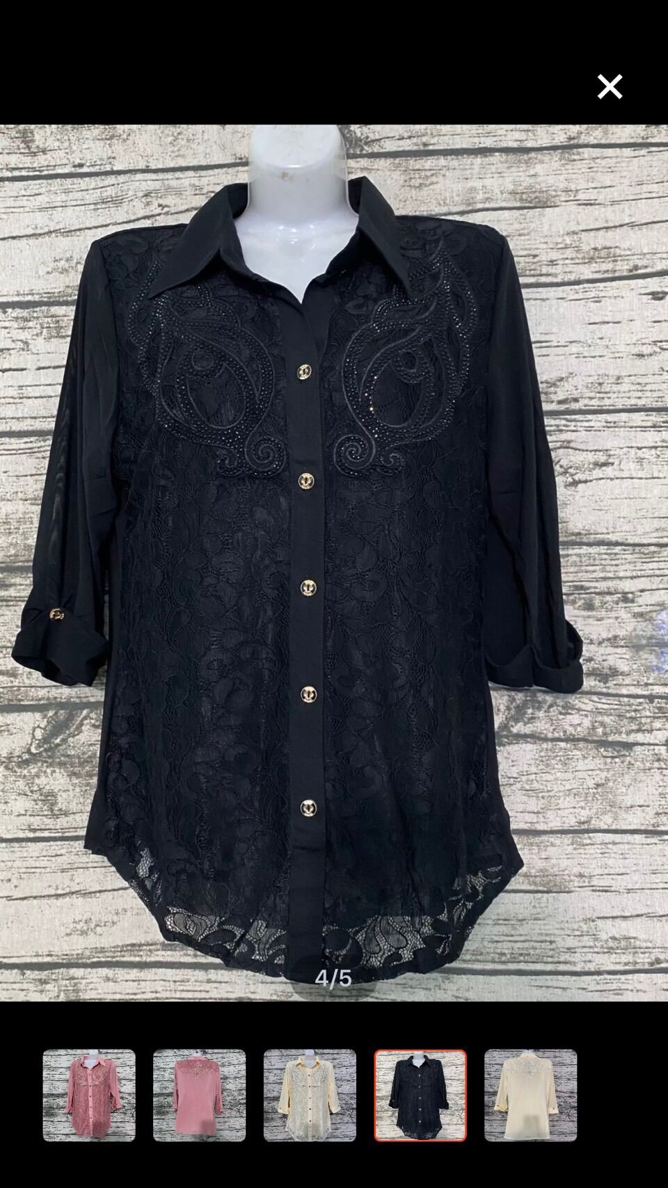 Áo sơ mi ren thun lưới 40-70 kí