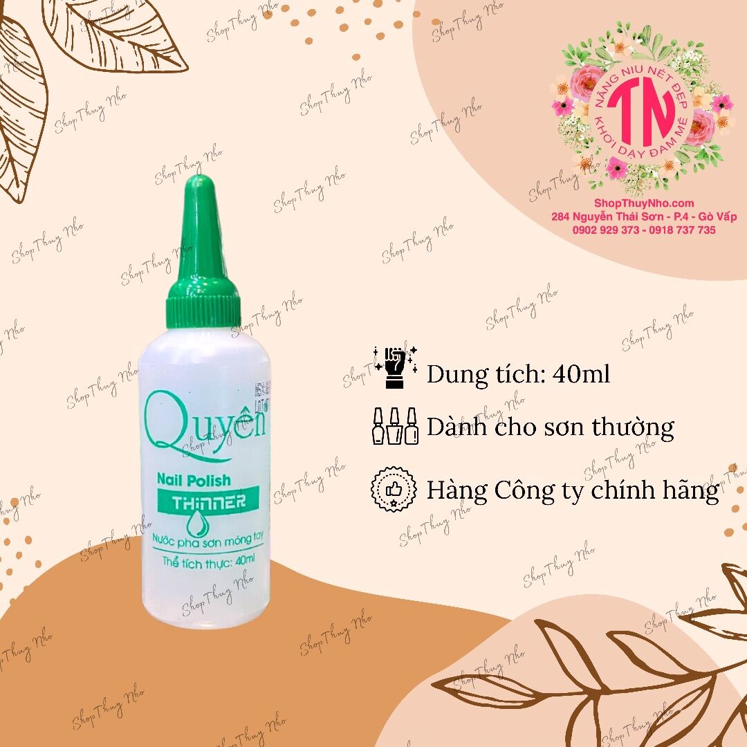 [Hcm]Nước Pha Sơn Móng Tay Cao Cấp Quyên Dụng Cụ Chuyên Dụng Làm Móng Tay Nghệ Thuật Nail - 40Ml