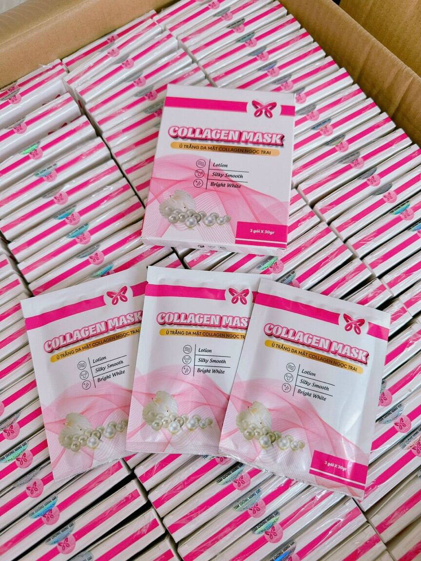 Ủ TRẮNG COLLAGEN NGỌC TRAI MYÔ(1 hộp tặng kèm cọ)