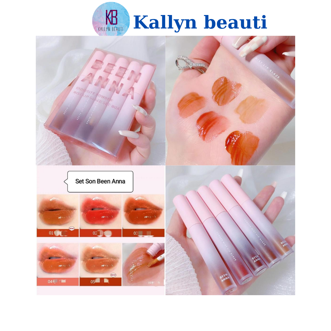 Set son bóng dưỡng môi 5 cây màu lấp lánh been anna