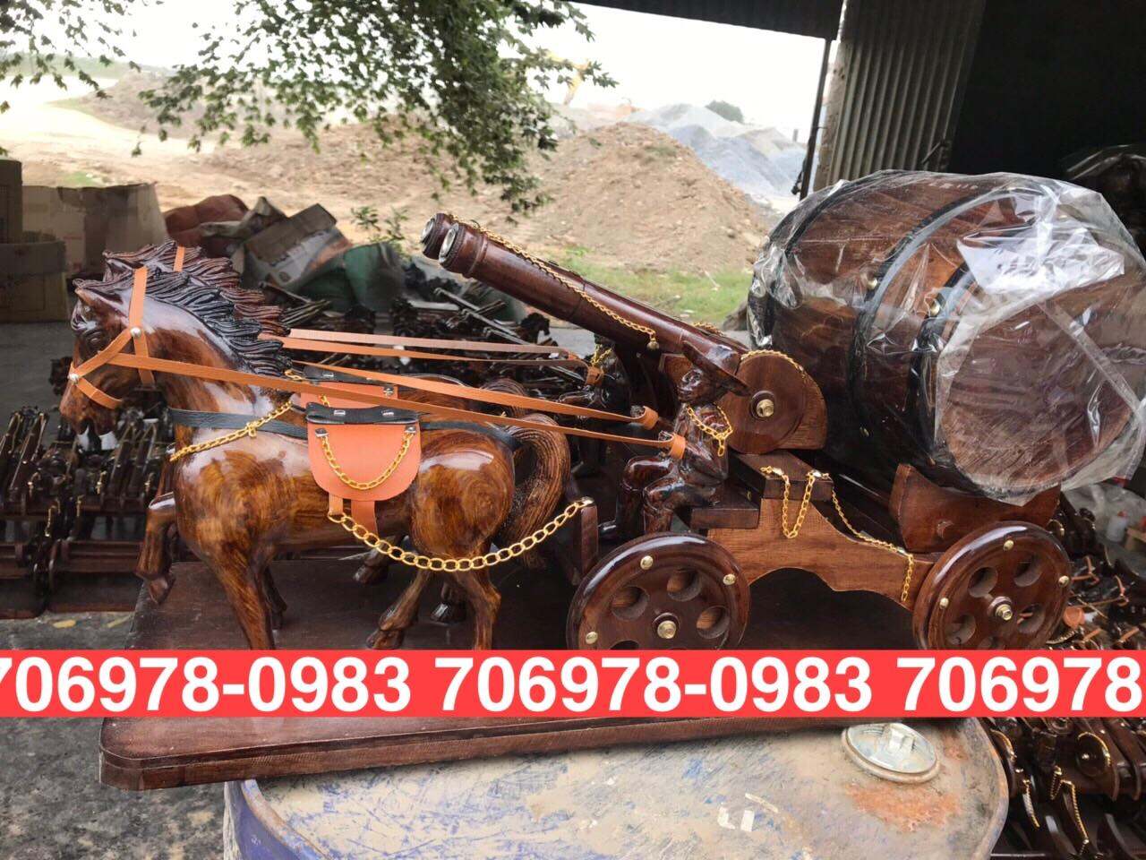 Xe ngựa kéo trống- xe ngựa kéo pháo đôi