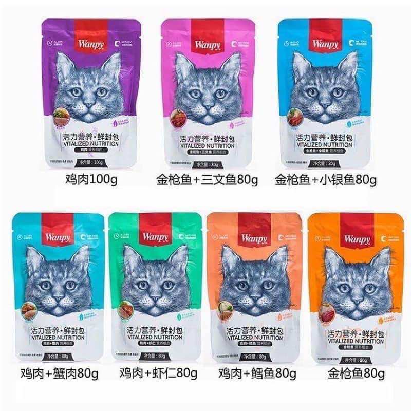 Pate Wanpy đủ vị cho mèo mọi lứa tuổi gói 80g