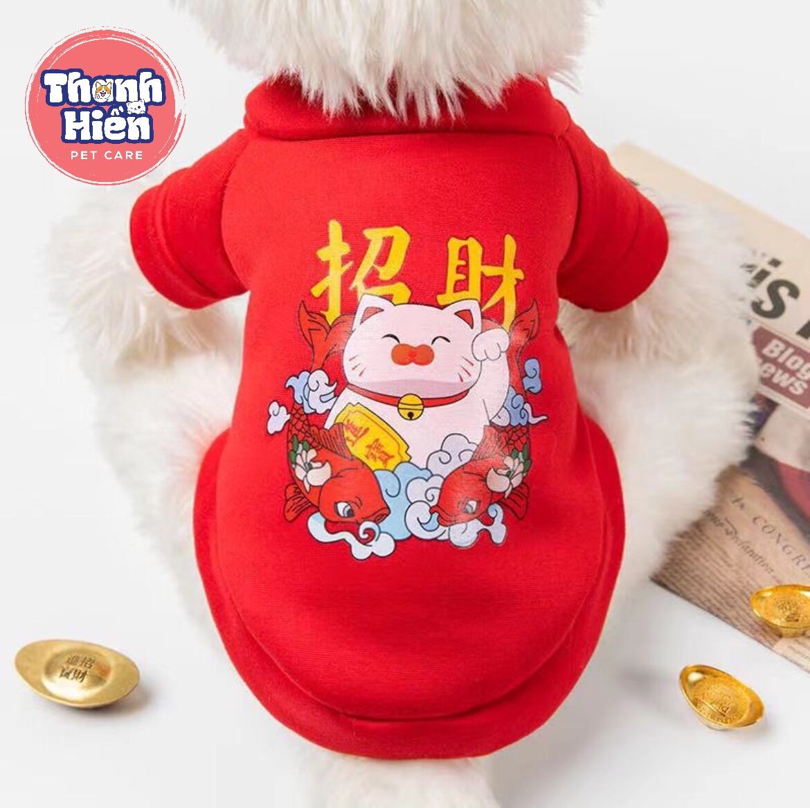 Quần áo tết cho chó mèo