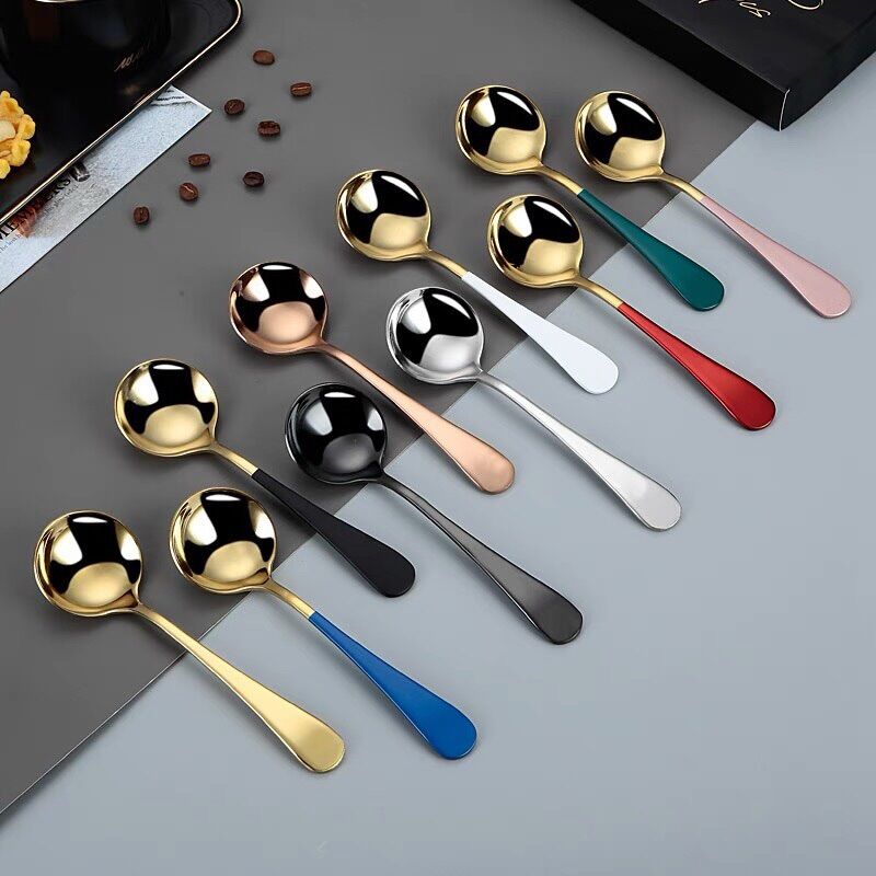 Thìa / muỗng inox mạ vàng set 10 cái đủ màu