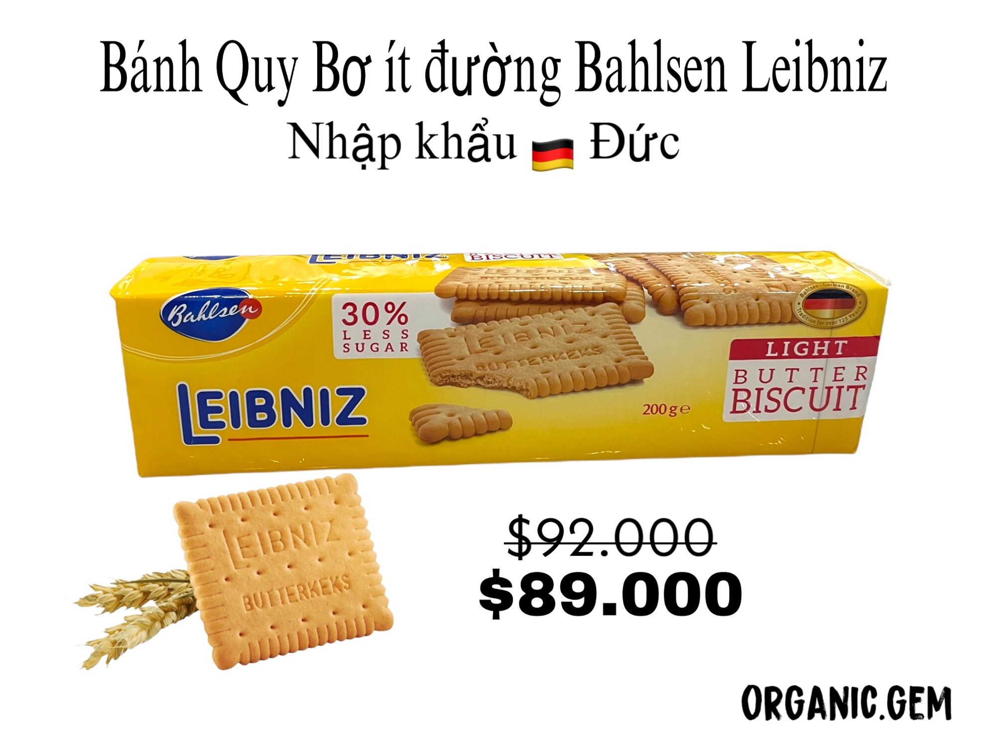 Bánh quy Bơ Ít Đường Bahlsen Leibniz nhập khẩu Đức thumbnail