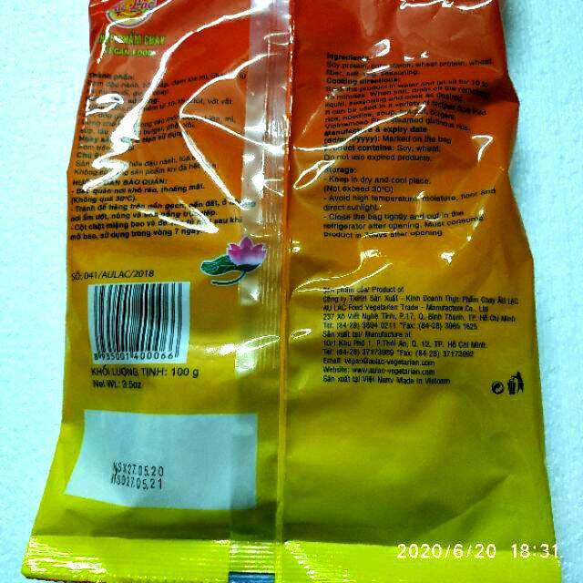 Sườn non 2 chay  Âu Lạc gói 100g