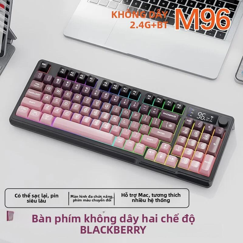 Free Wolf M96 Bàn Phím Cơ Không Dây Gradient Keycaps Màn Hình OLED Chế Độ Kép Bluetooth/2.4G Pin Dài