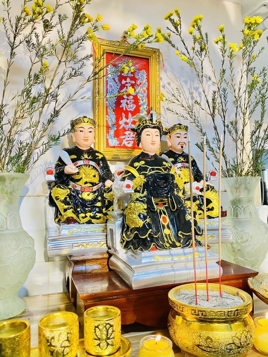 Bộ tượng Táo Quân 30cm Màu Đen