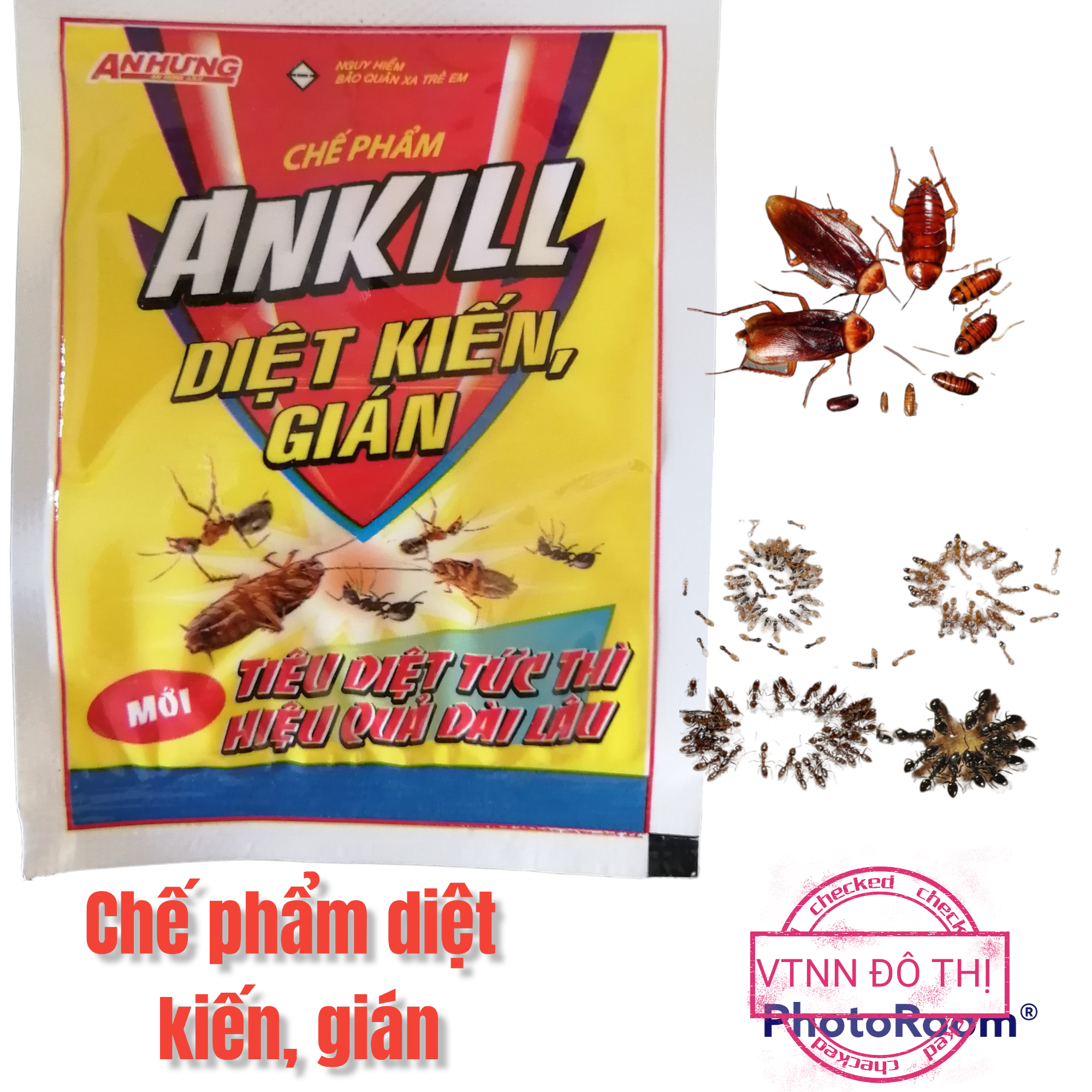 Chế phẩm diệt kiến, gián Ankill gói 10gr tiện lợi giá rẻ - Hàng chuẩn công ty