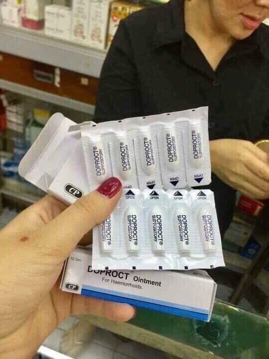 hộp 10vien đặt trĩ doproct thái lan