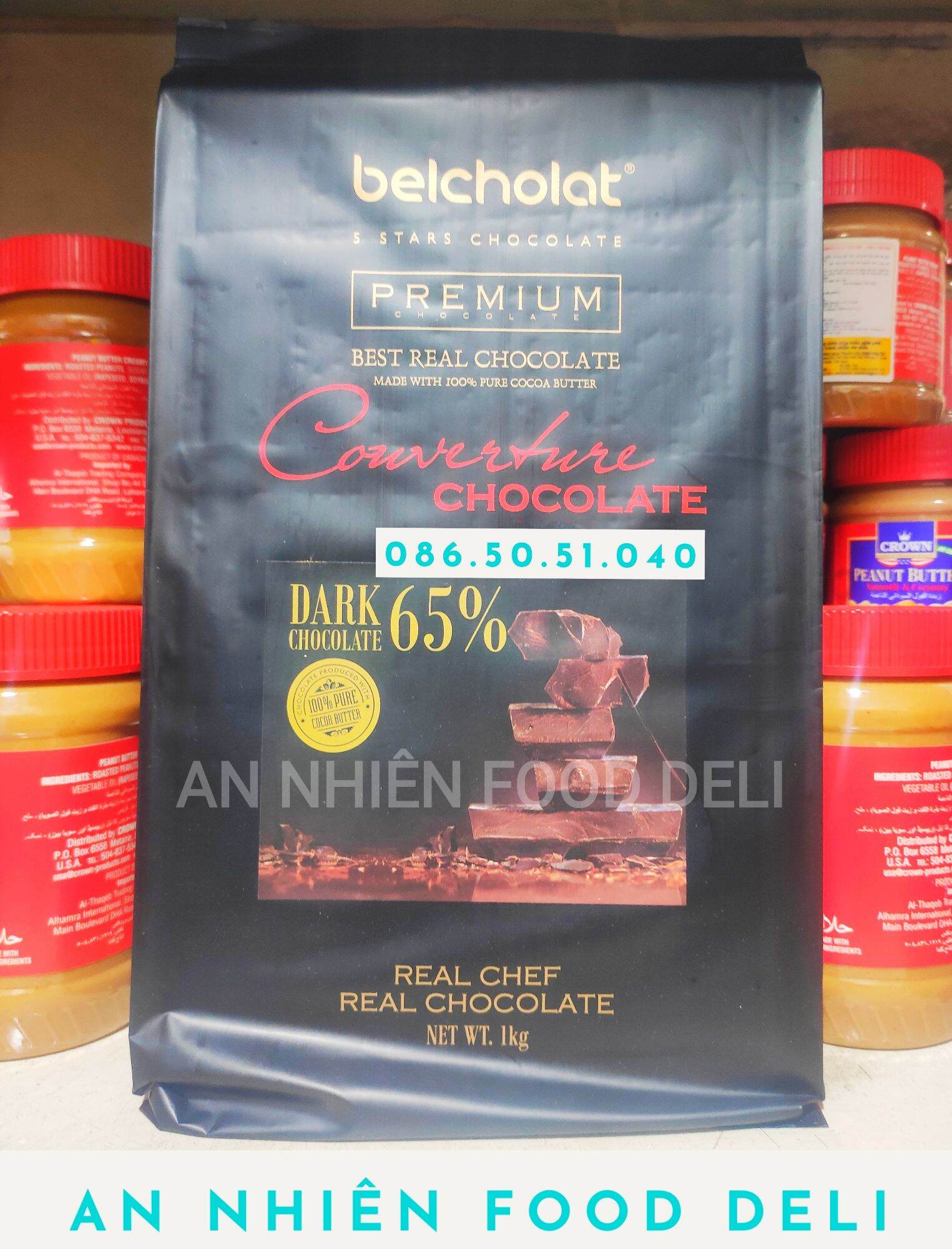 Socola Đen 65% Thượng Hạng Converture Chocolate Belcholat 1KG