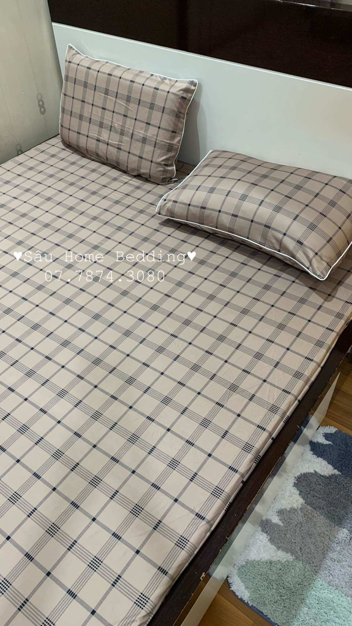 Bộ Drap thun siêu lạnh Thái Lan mẫu caro