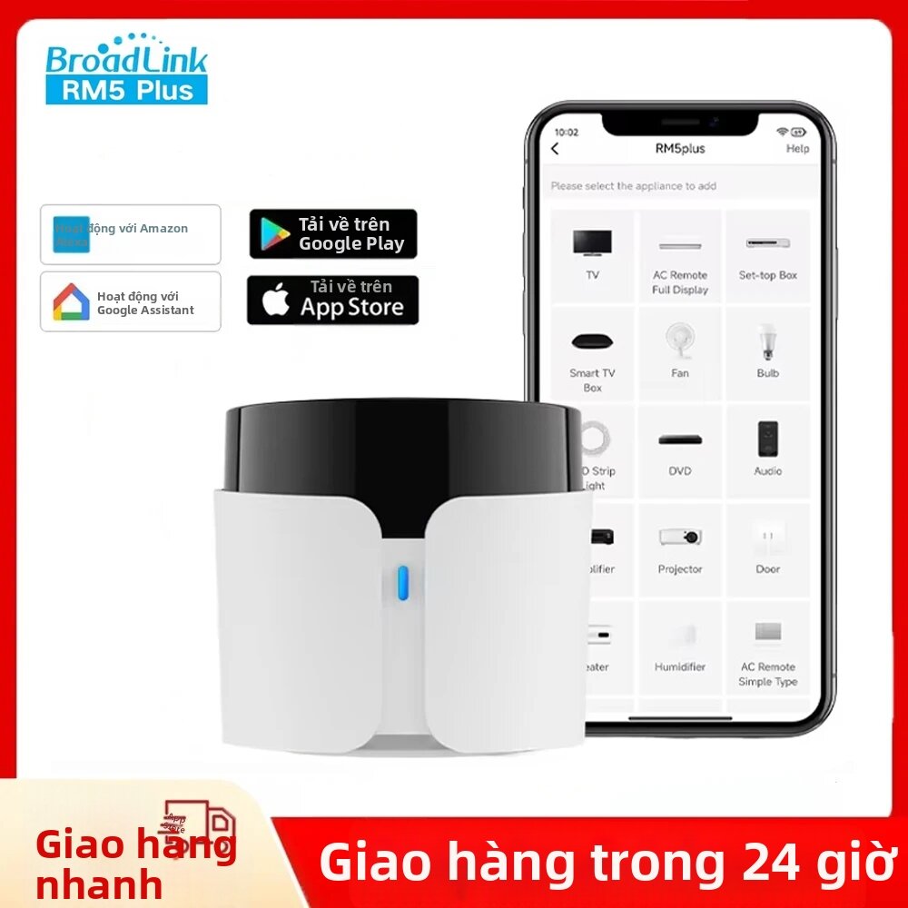 Broadlink | Điều Khiển Từ Xa Thông Minh BroadLink RM5 Plus WiFi IR Bluetooth Hub Với Chức Năng Hẹn Giờ Và Điều Khiển Bằng Giọng Nói Cho Alexa Google Assistant