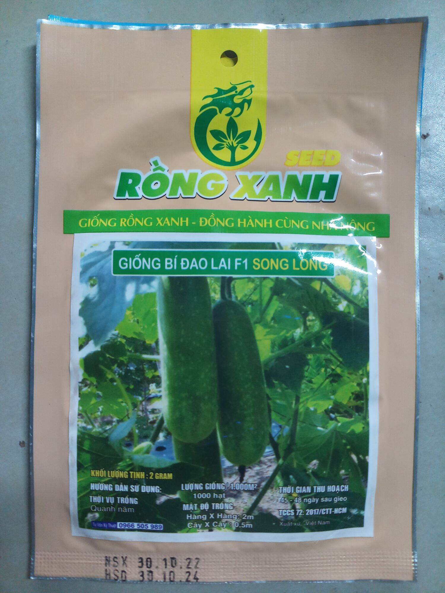 Hạt bí đao chanh lai f1 2gr ruột xanh