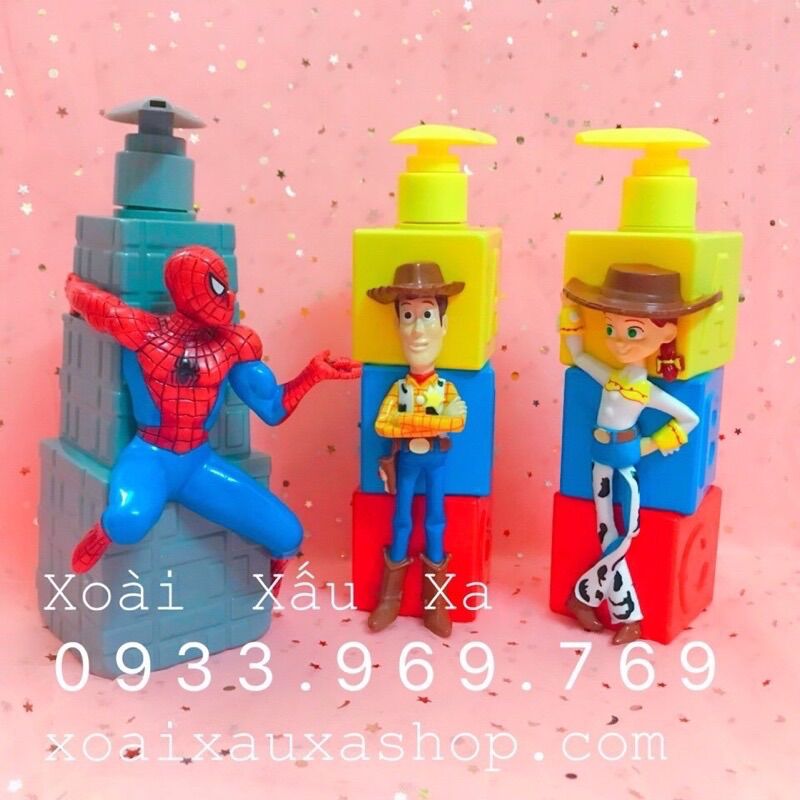[HCM]Bình nhựa xà phòng nhân vật hoạt hình Toy Story Disney- bình chiết xuất đựng xà phòng dung dịch sữa tắm dầu gội... tiện lợi dễ thương đáng yêu hàng sưu tầm toy story disney