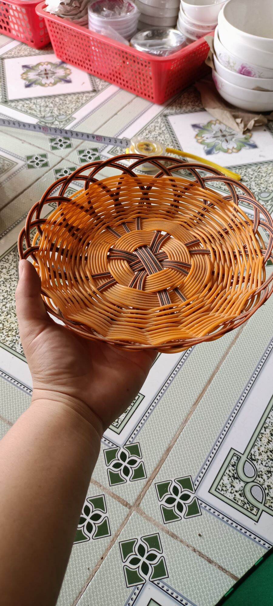 Rổ đan giả mây để nồi cơm, nồi nhôm