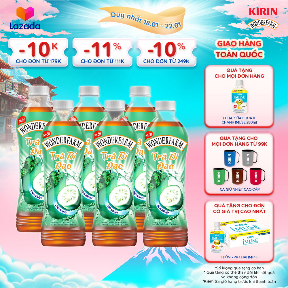 [Duy nhất 25.02 - 28.02]  [Giao hàng toàn quốc] Lốc 6 - Trà Bí Đao WONDERFARM 440ml