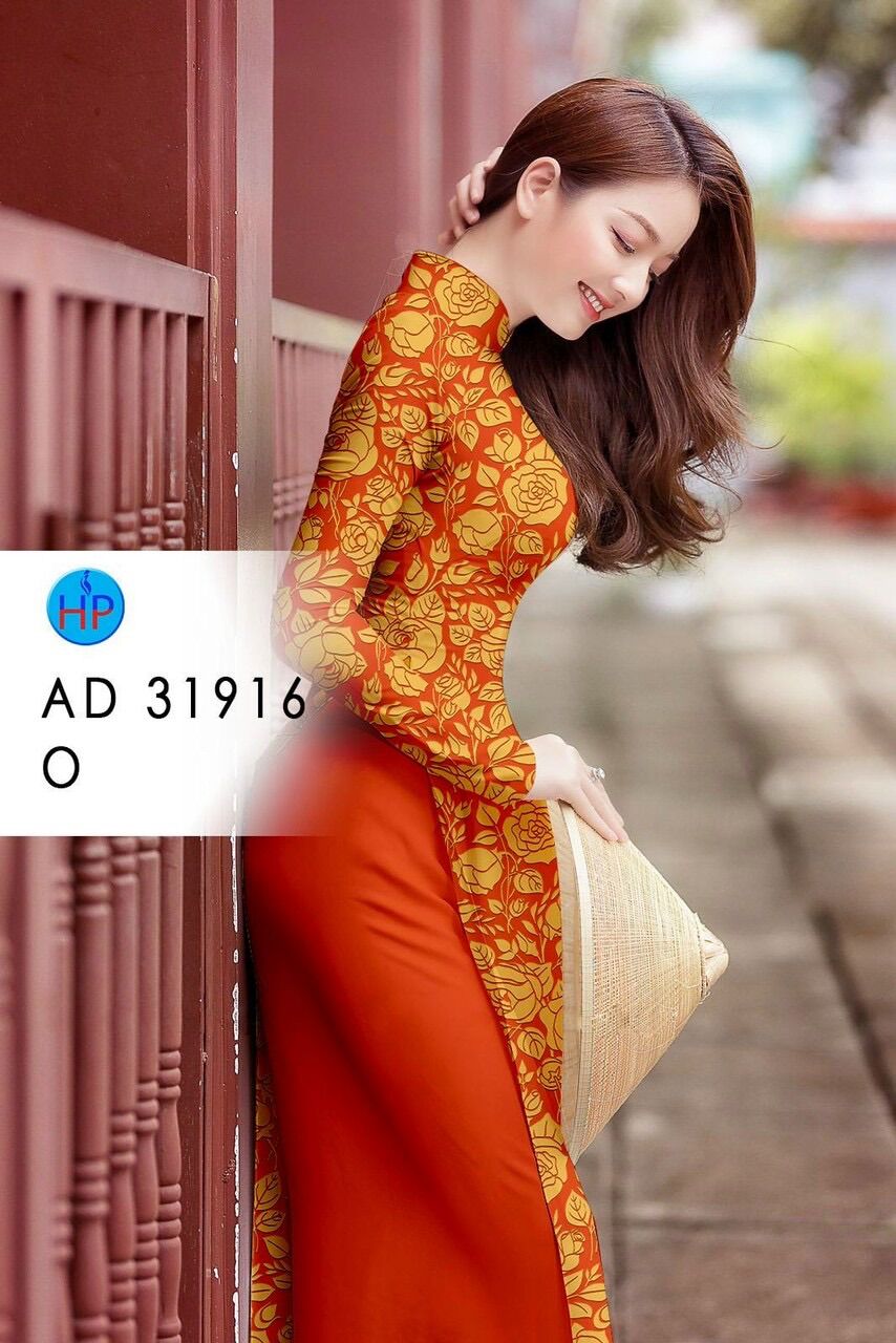 Vải áo dài in hoa Hồng lụa cao cấp