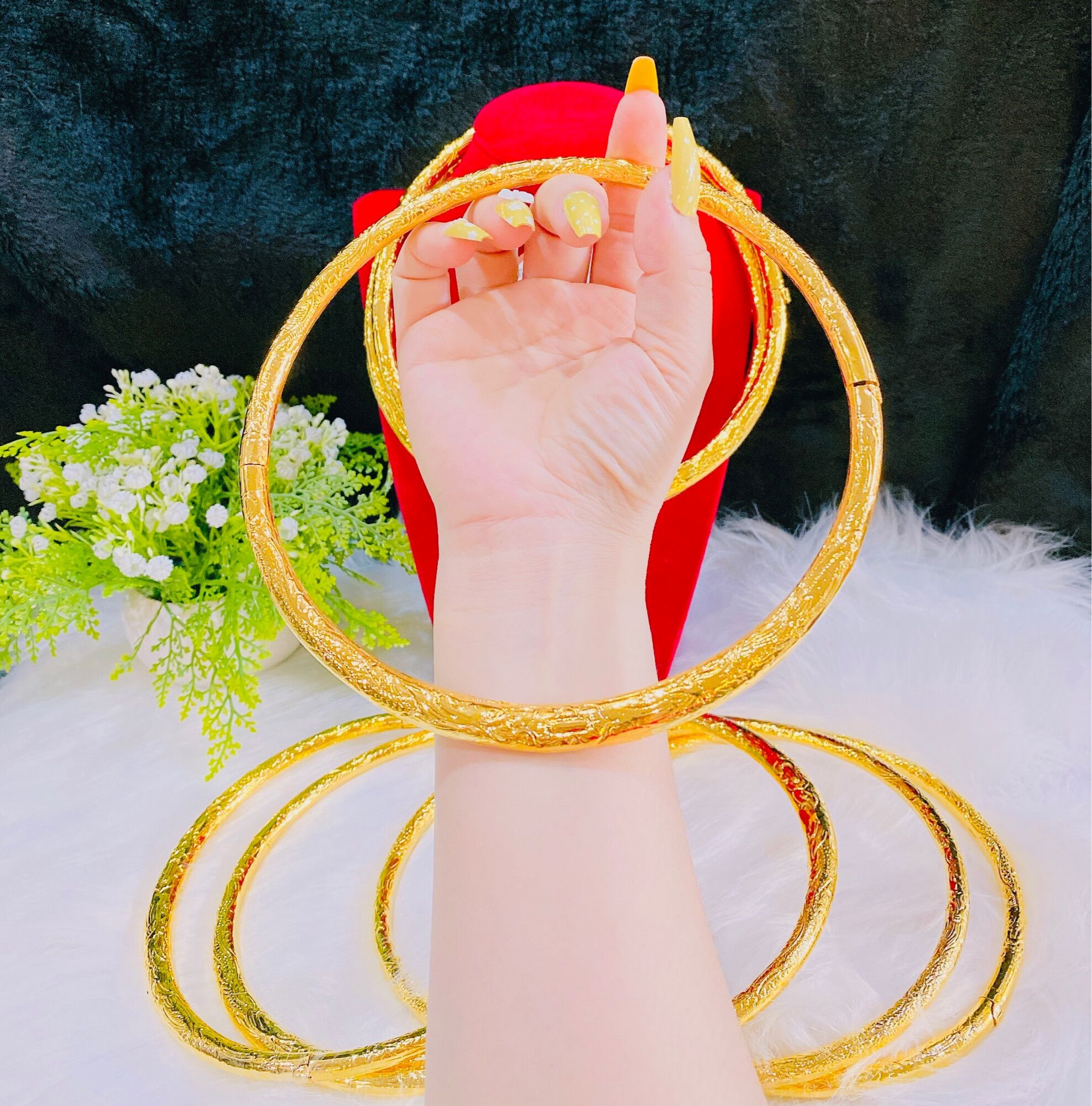 Kiềng cưới cô dâu chạm rồng phụng bản dẹp mạ vàng 24k cao cấp mẫu mới về mua kiềng tặng 1 nhẫn trơn 5 phân mạ vàng 24k