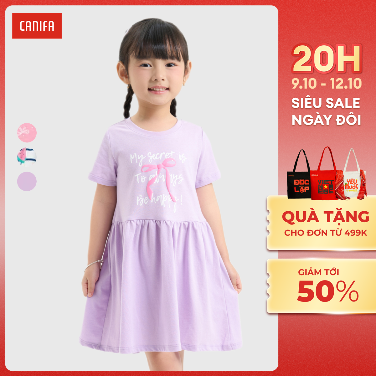 [20H 9-12.10 VOUCHER TỚI 500K] Váy liền bé gái CANIFA 1DS25S002