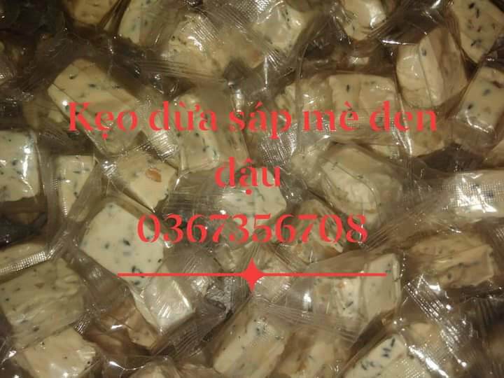 Kẹo dừa sáp mè đen đậu phộng 100g